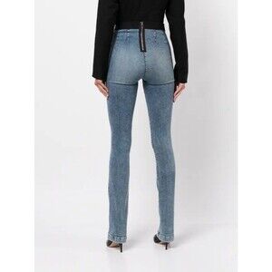 RTA Lais jeans 100% cotton Sz XS rear zip Skinny Stretch Designer Preppy